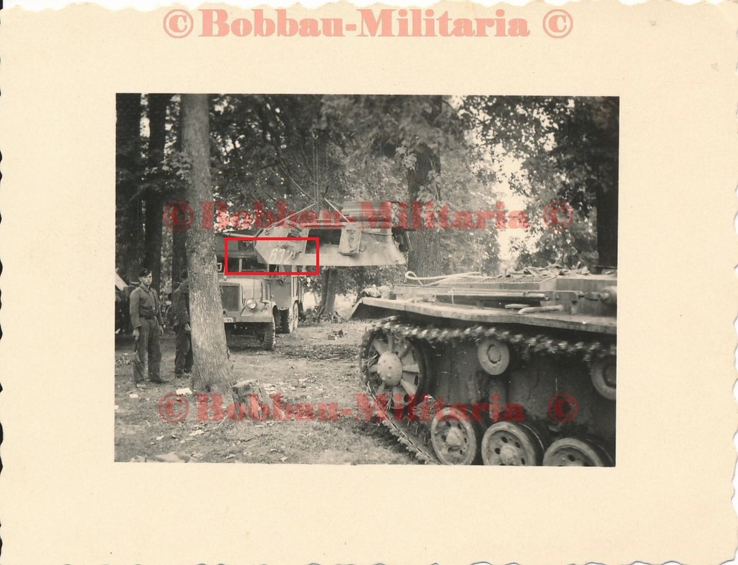 Frontwerkstatt Panzer III weiße Turmnummer 632 Turmwechsel STABO
