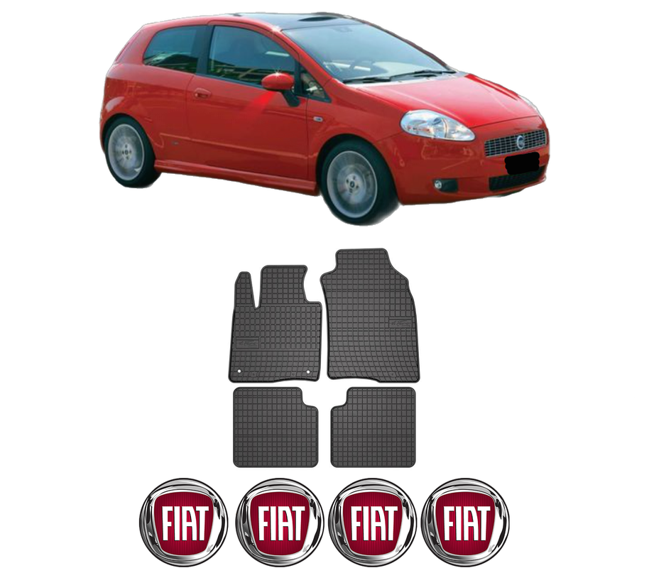 Set covorase presuri FIAT PANDA (312_, 319_) din 2012-2022, auto, din cauciuc thermoplastic, 4 Stickere auto cu FIAT
