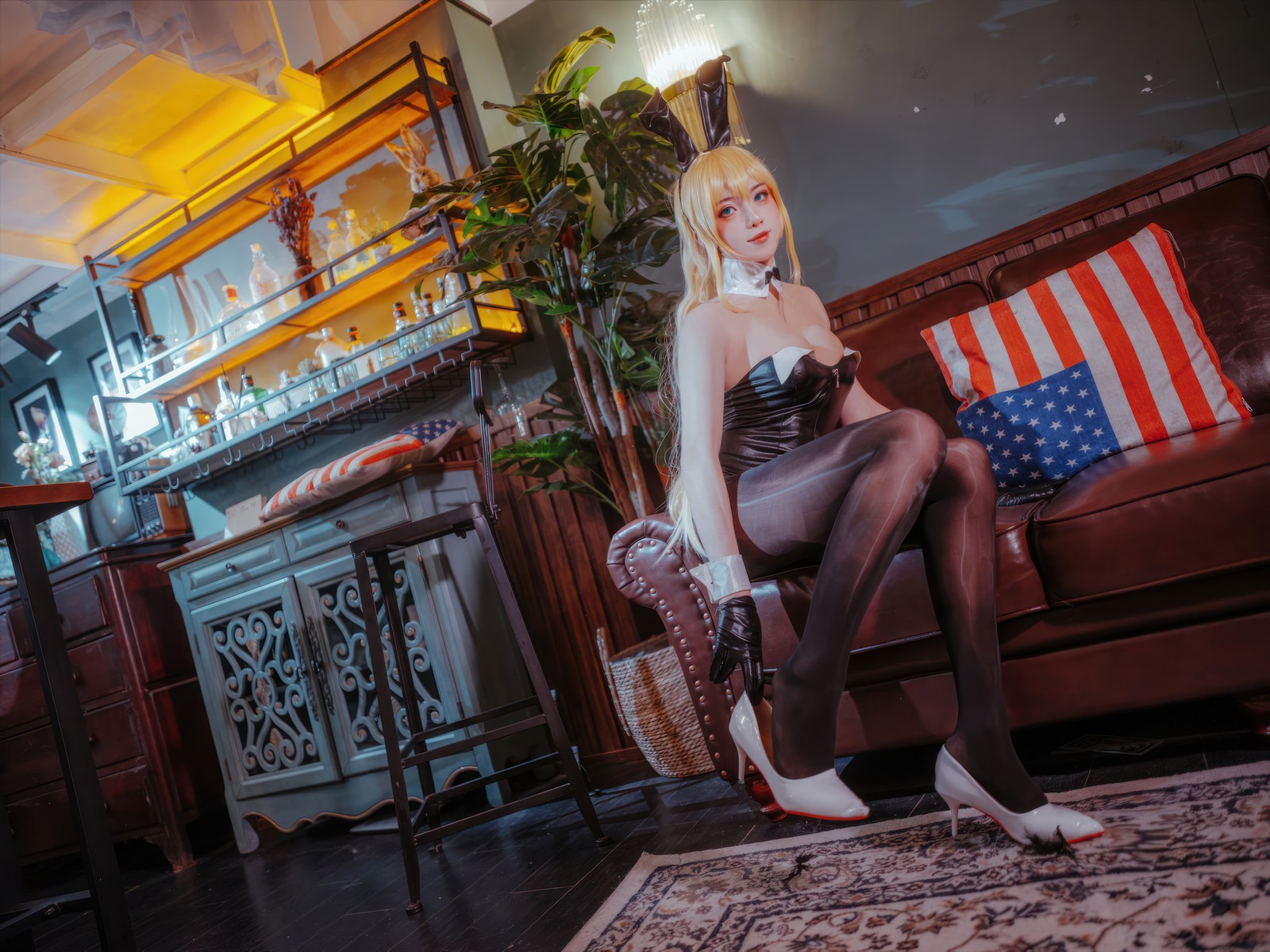 刺青Poi 北卡罗来纳 & 华盛顿 兔女郎 Cosplay｜碧蓝航线 双人写真（含隼隼子）【40P｜308MB】插图1