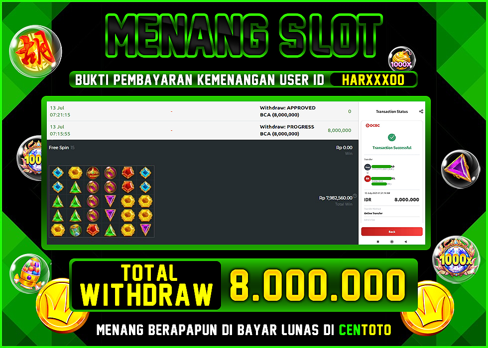 BUKTI JACKPOT LUNAS CENTOTO