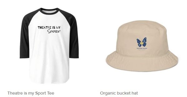 Theatre is my Sport tee and NoVAPA organic bucket hat