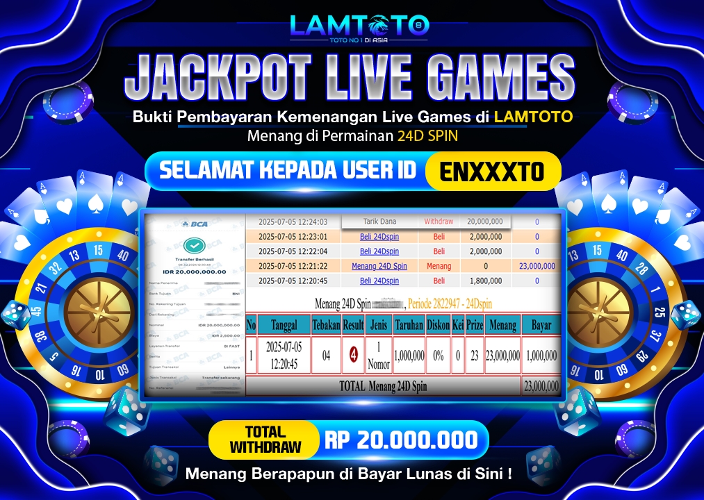 BUKTI JACKPOT LUNAS LAMTOTO