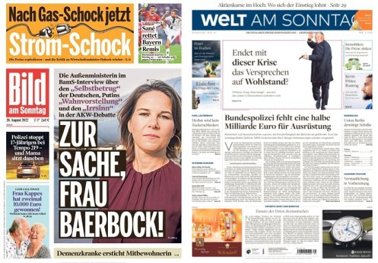 Bild und Welt am Sonntag No 35 vom 28  August 2022
