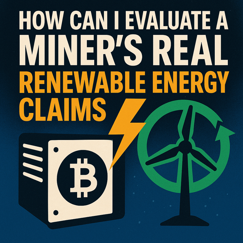 How can I evaluate a miner's real renewable energy claims