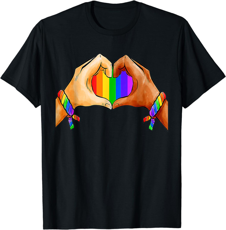 Gay Pride Clothing LGBT Rainbow Flag Heart Theme Unisex T-Shirt