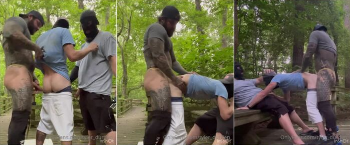 Horny Bottom Gets Fucked By Bisexual Bearded Masculine Daddy In The Forest, Hot Tag-Team Threesome Fuck!