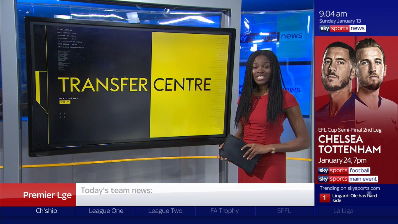 13 January - 09.00.00 - Transfer Centre. A comprehensive round-u