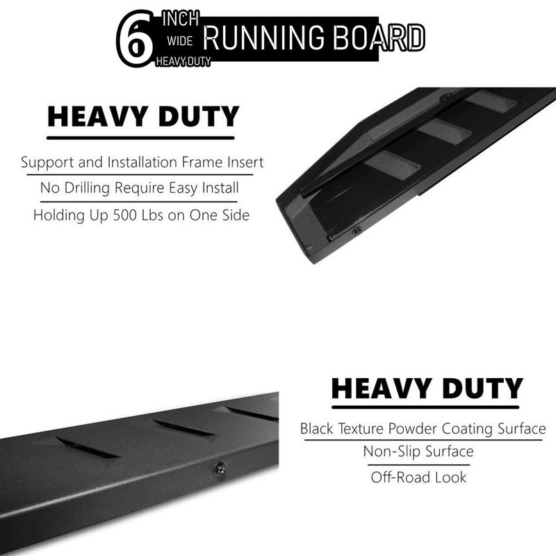 Fit 2007-2019 Chevy Silverado 2500/3500 Crew Cab – 7″ Black Running Boards Side Steps – ONINE MOTO
