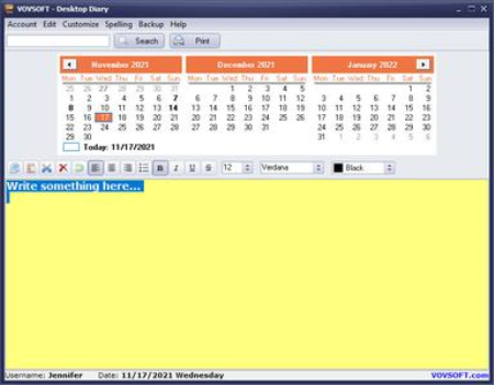 VovSoft Desktop Diary 1.5 + Portable