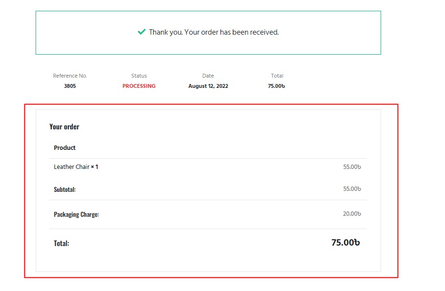 thank you page