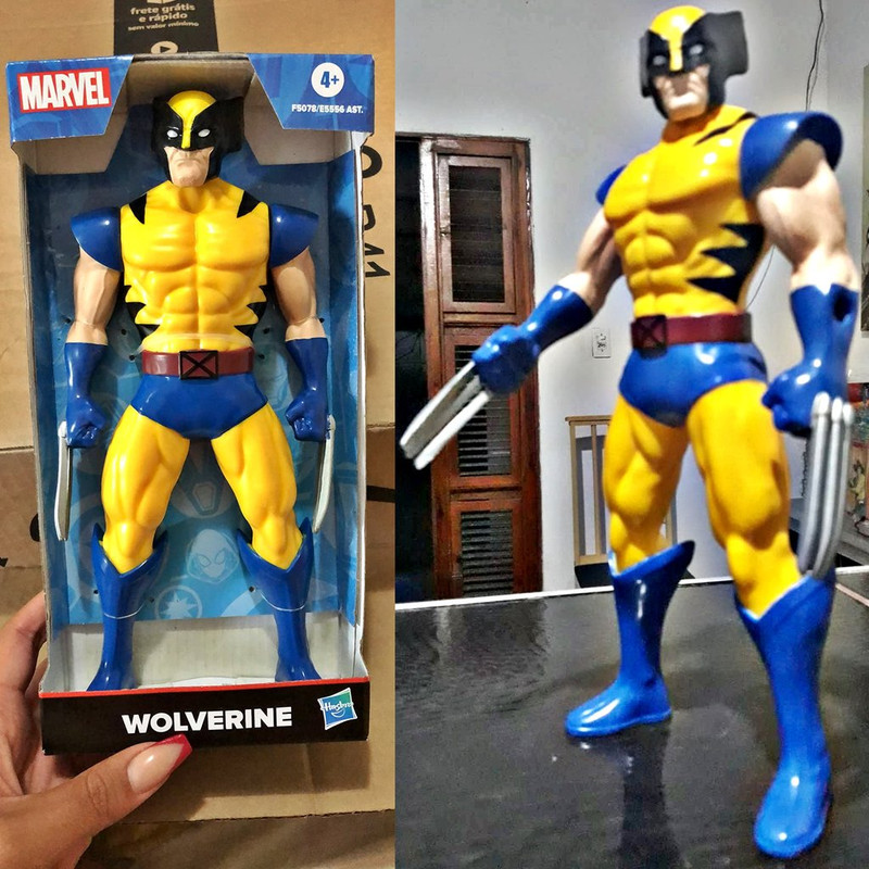 Marvel, Boneco Wolverine, Amarelo, Azul e Preto