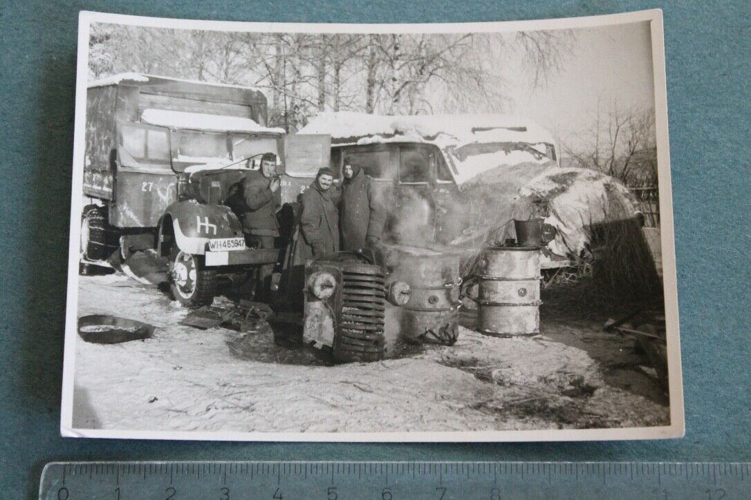 Foto Photo 63109 Wehrmacht SdKfz LKW Auftauen Fahrzeuge Minus 48Grad Russland