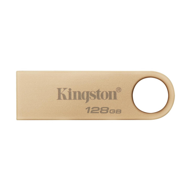 Memoria USB Kingston de 64GB con una elegante carcasa metálica.
