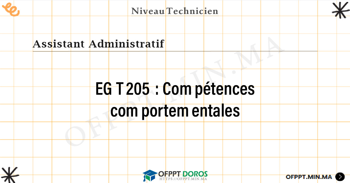 Sommaire détaillé du cours Compétences comportementales EGT205 OFPPT - Structure du module
