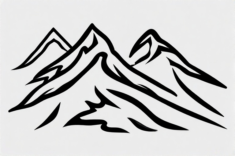 Two-stylized-mountains-outline