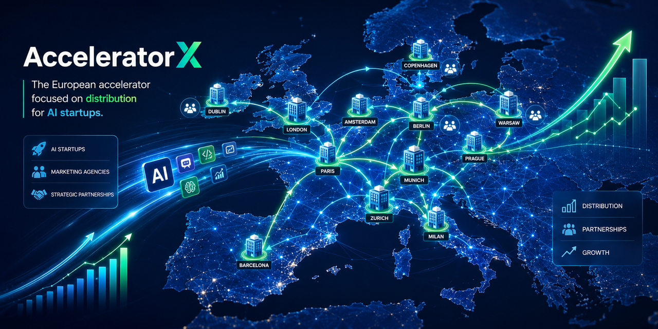 AcceleratorX chega à Europa: o acelerador que resolve o maior problema das startups de IA — distribuição