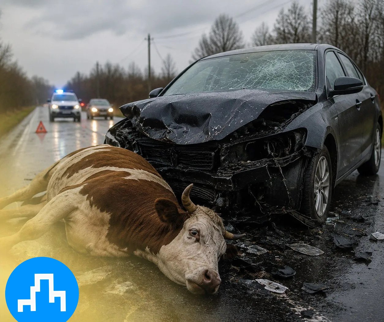 ДТП с коровой: Хабаровский суд разделил вину между водителем и владельцем животного