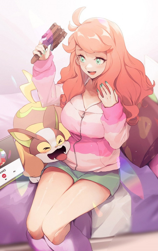 sonia-and-yamper-pokemon-and-3-more-draw