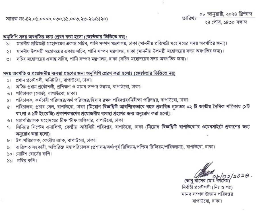 bwdb apply teletalk job circular 2024