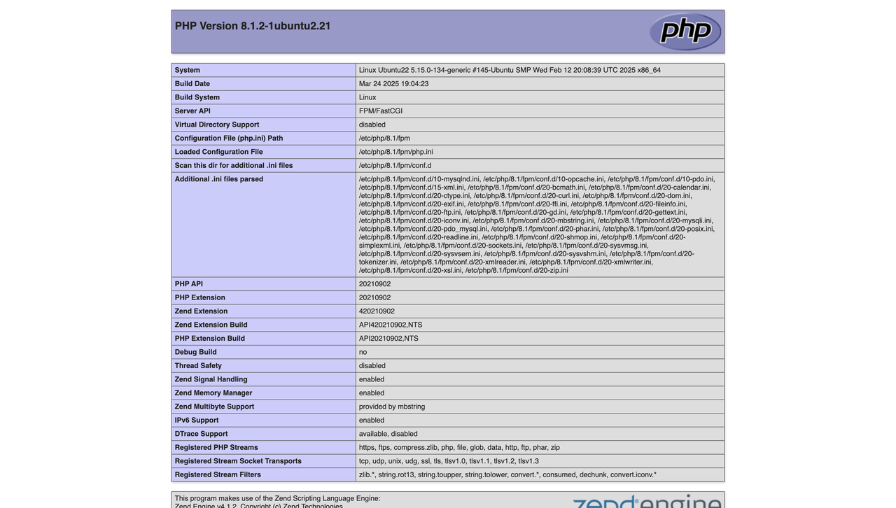 PHP 8.1 information page
