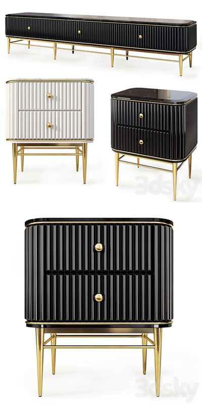 Chest of drawers and bedside tables Art Deco 03. Nightstand, Tvstand by LaLume