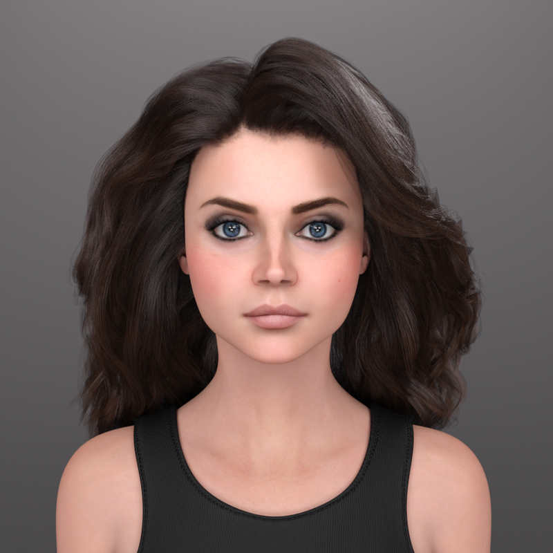 Osuine, blue eyes, Bronwyn hair.