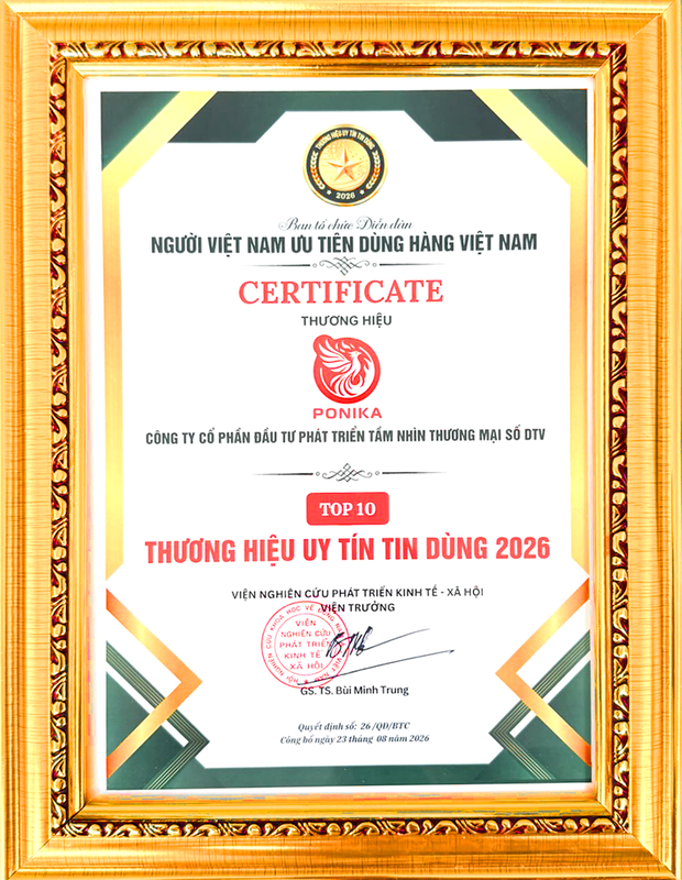 Giấy chứng nhận PONIKA