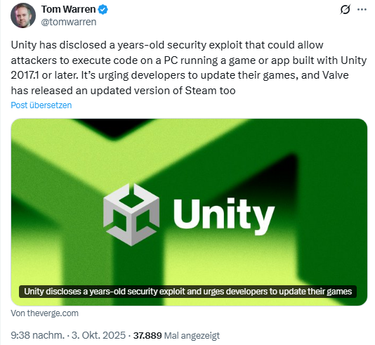 Unity-Schwachstellen