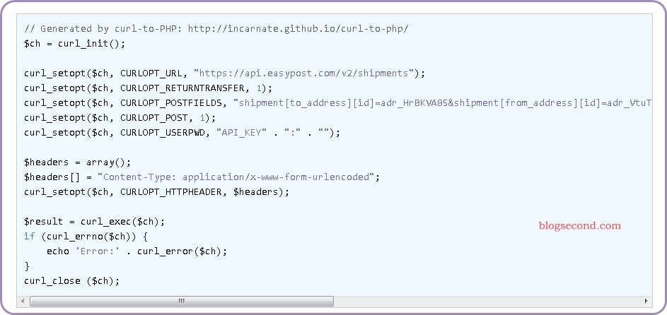 Konversi Perintah cURL ke Kode PHP