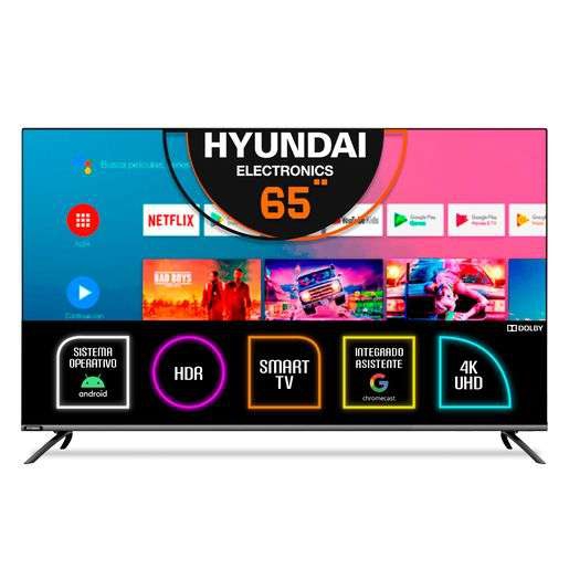 RadioShack: Pantalla Hyundai HYLED6507A4KM / 65 pulgadas / Ultra HD 4k / Smart TV 
