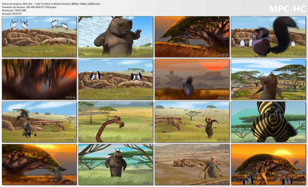 Will.I.Am - I Like To Move It (Movie Version, Madagascar 2) (BDRip 1080p) [2008]