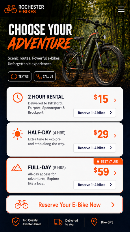 Rochester E-Bikes choose your adventure