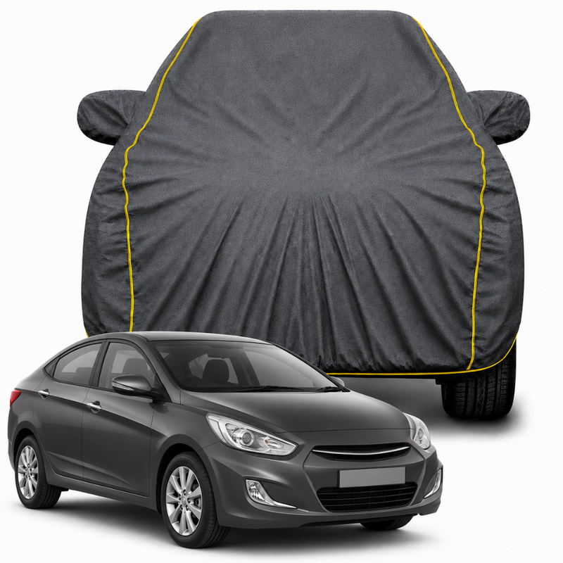 Fluidic Verna Grey Car Cover