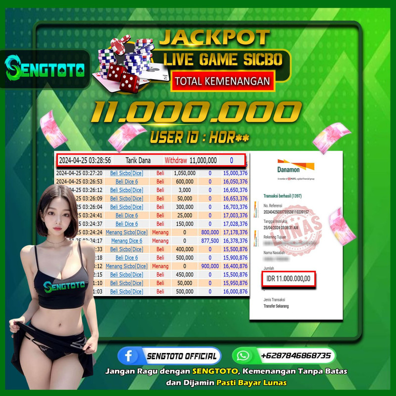 BUKTI PEMBAYARAN LIVE GAME SICBO