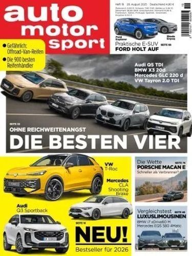 Cover: Auto Motor und Sport Magazin No 19 vom 28  August 2025