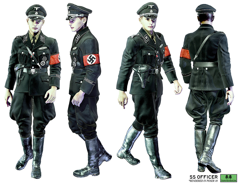 German SS Black Uniform WWII For M4 (request) 2023 - Free Daz 3D Models