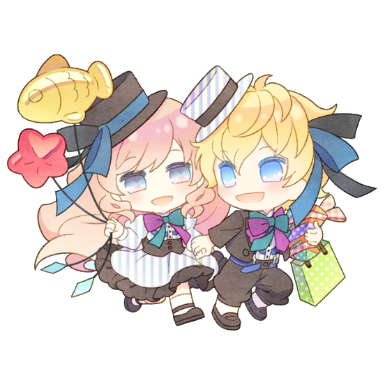 alice and arisu matching outfit chibi