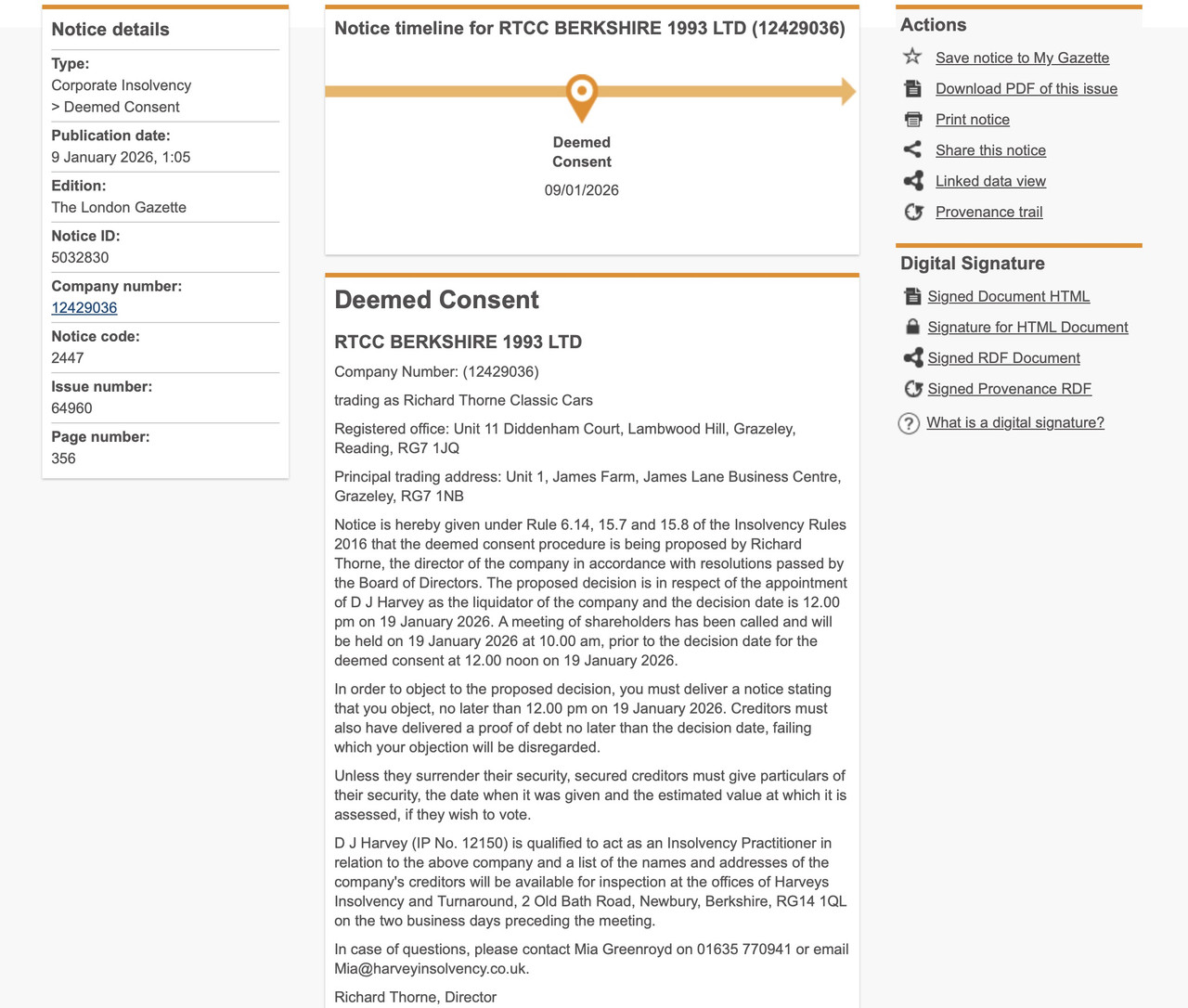 The Gazette Richard Thorne