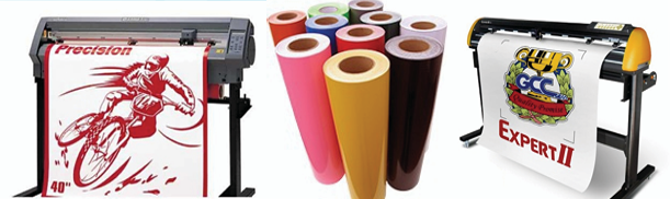 Ejemplo de plotter de corte e impresión utilizado por Prosigna, incluye máquina de impresión digital para vinilos y gráficos personalizados