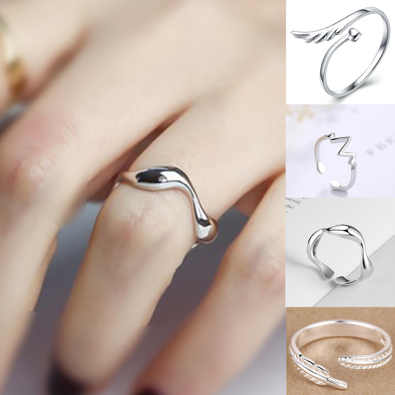 4Style 925 Sterling Silver Plated Adjustable Girl Finger
