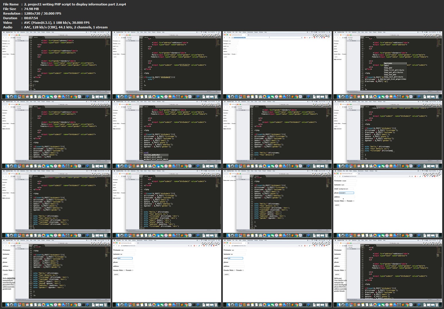 2-project1-writing-PHP-script-to-display