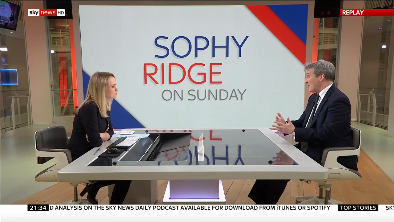 27 January - 21.30.00 - Sophy Ridge On Sunday. A new kind of pol