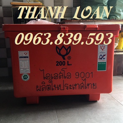 Thùng đá nhựa, thùng đựng nước đá ướp bia, thùng giữ nhiệt,.../ 0963.839.593 Ms.Loan Thung-da-hoa-sen-200-L