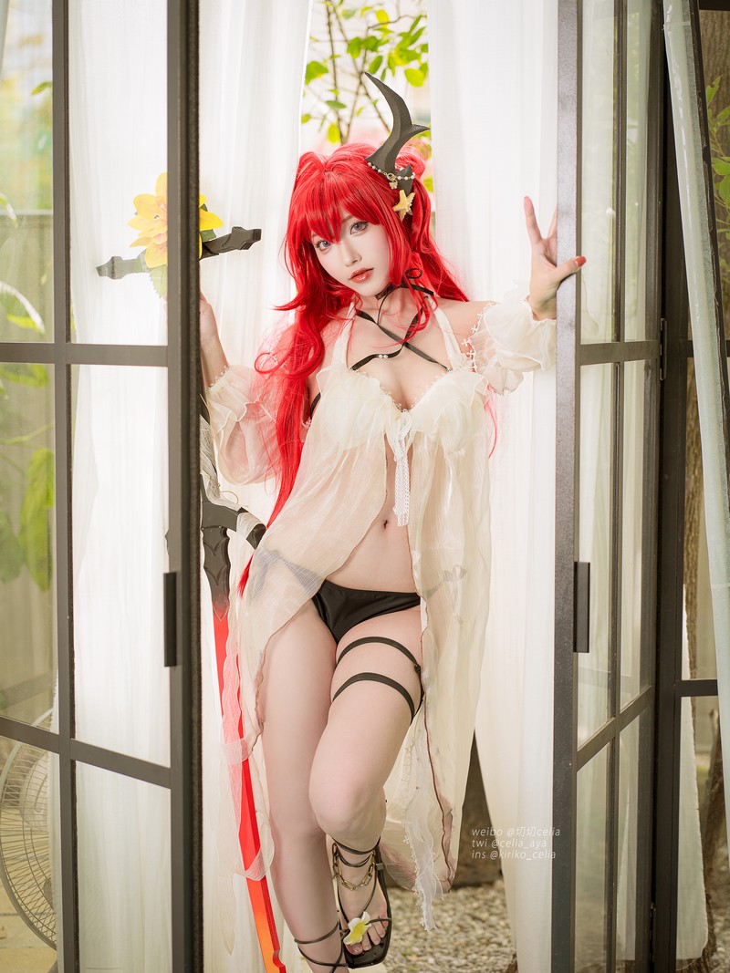 切切Celia 明日方舟 史尔特尔泳装 Surtr Cosplay 写真 27P插图4