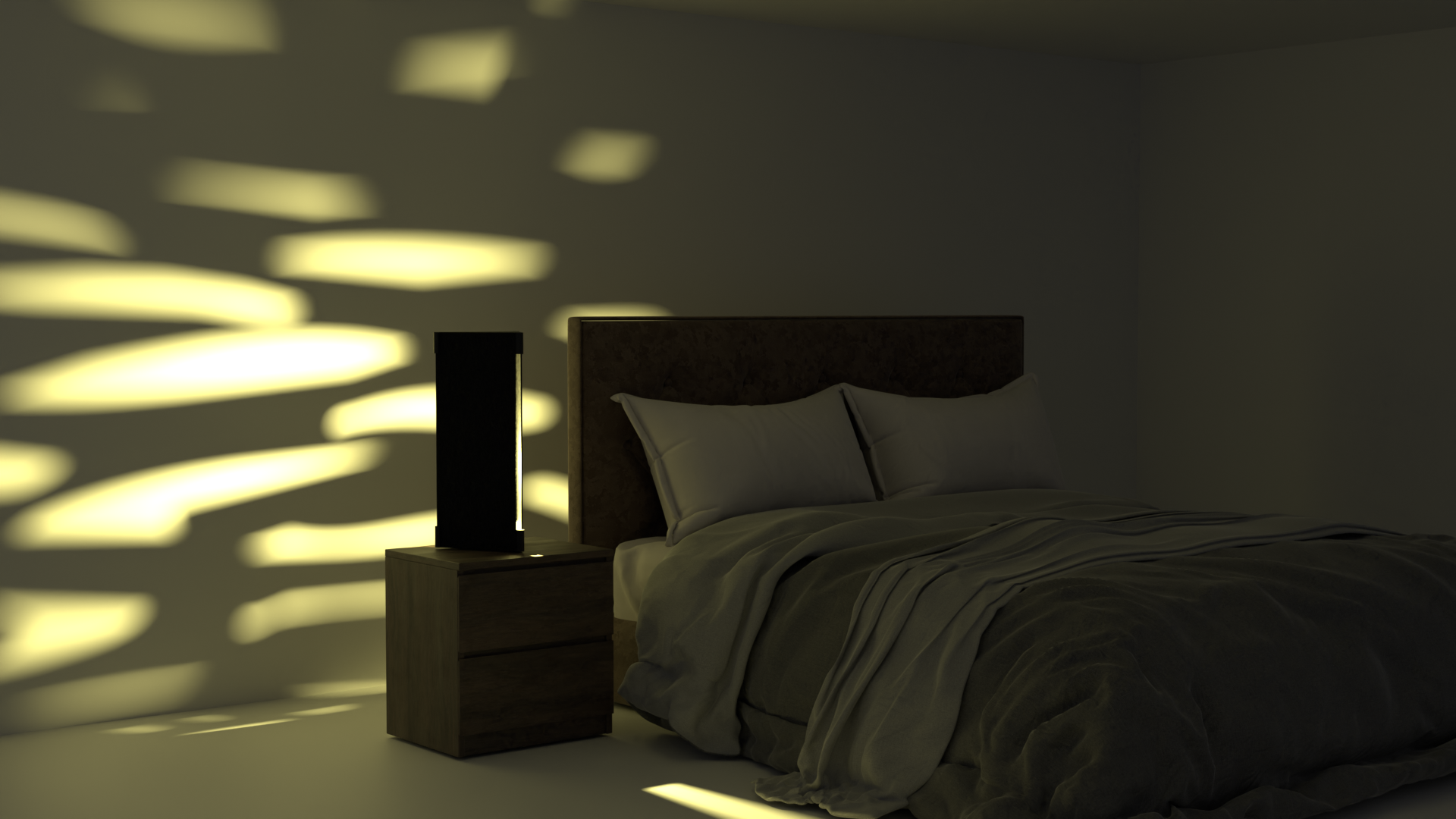 Lamp light in one of the adjustable night modes