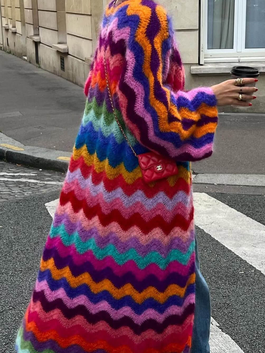 WAVE模様　ニットロングカーディガン これみたいな波模様のロングカーディガンのパターンを知っている人はい