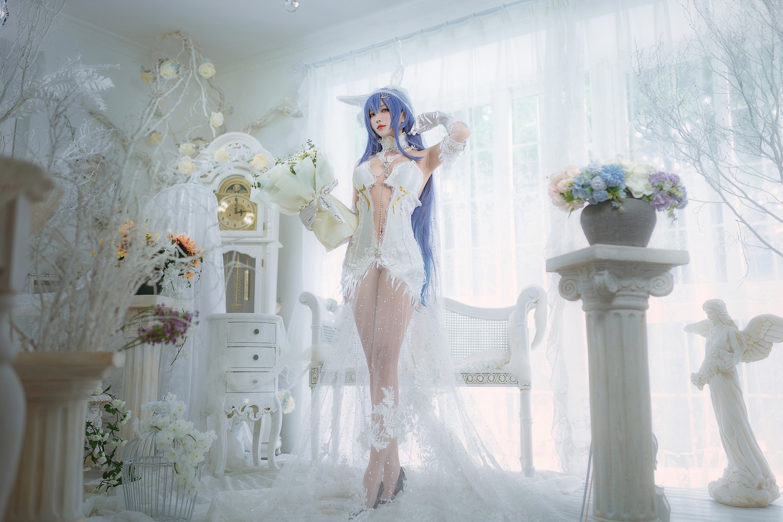 宮本桜 花园花嫁 Cosplay 写真集｜婚纱主题 高清图集（27P｜307MB）插图1