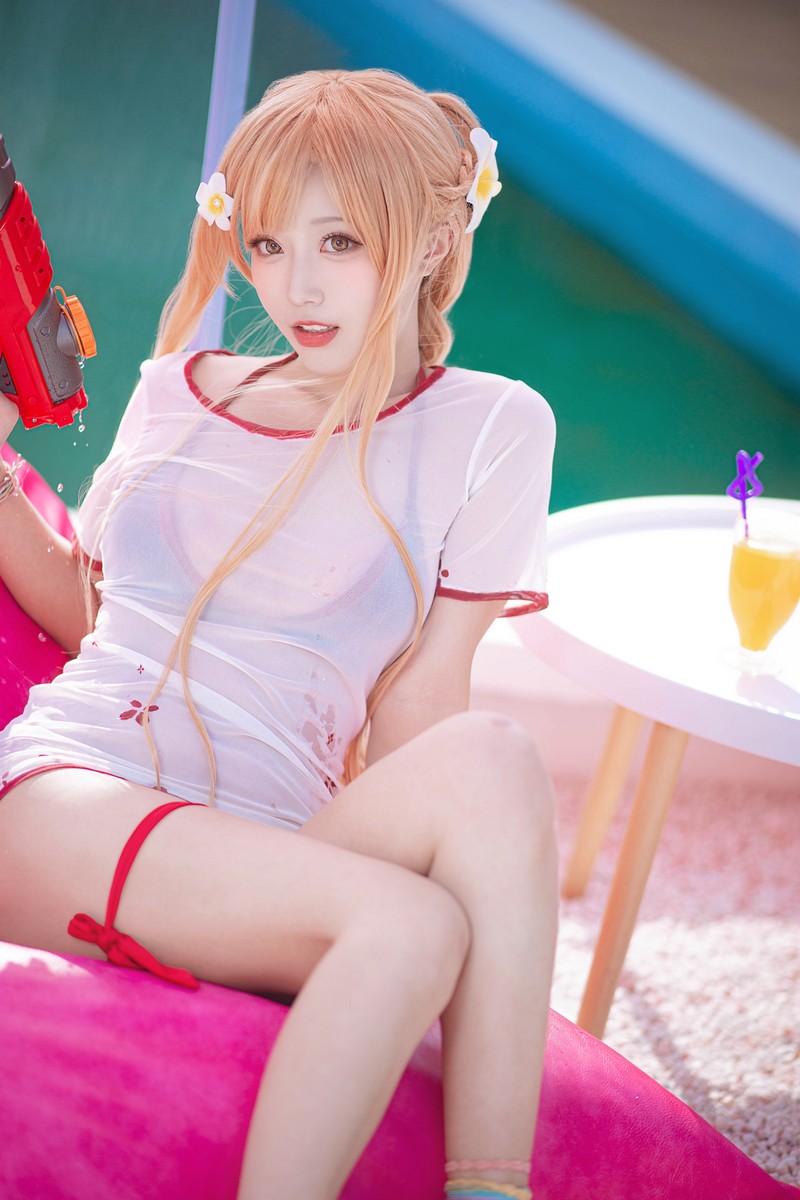 切切Celia 亚丝娜泳装 Asuna Cosplay 高清写真 21P插图2