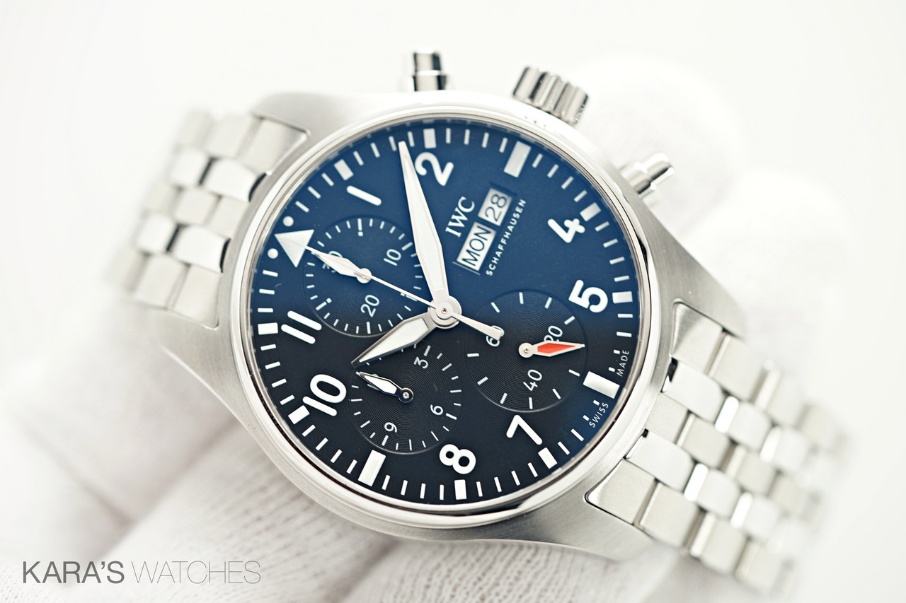 IWC Pilot Chronograph Black Dial Stainless Steel NEW IW388113 image 3