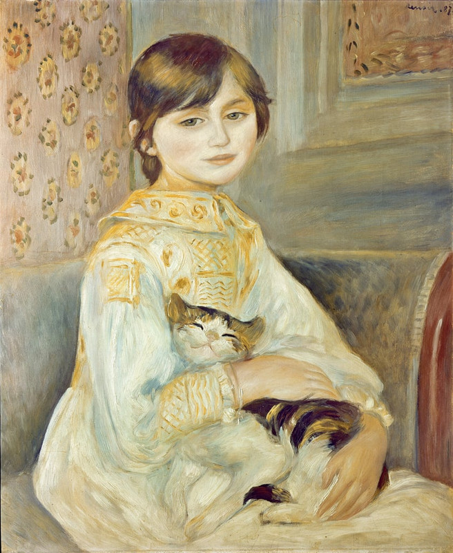 Pierre-Auguste-Renoir-Julie-Manet-with-Cat-1887-Meister-Drucke-75570